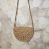 Coral Handwoven Raffia Bag – Elegant Semi-Circle Tote with Textured Design (3)