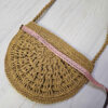 Coral Handwoven Raffia Bag – Elegant Semi-Circle Tote with Textured Design (5)