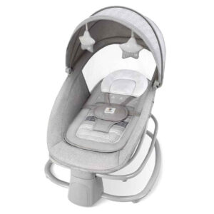 Deluxe 4-in-1 Electric Baby Cradle – Adjustable Swing Speeds & Smart Connectivity – Safety Harness & Canopy