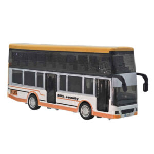 Die Cast Metal Double-Decker City Bus Toy – Pull-Back & Musical – Opening Doors