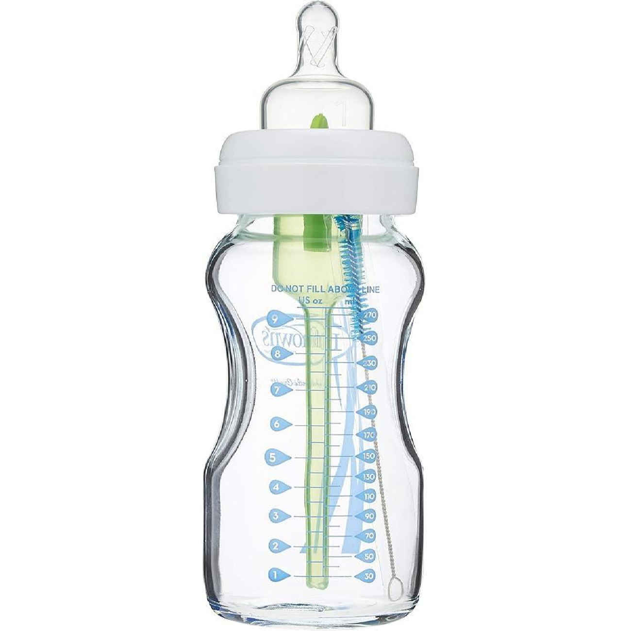 Dr. Brown’s Baby Feeding Bottle – Durable Glass with Anti-Colic Design – 270 ml