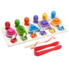 Educational Montessori Wooden Toy, 5-Column Shape Base with Fishing & Bee (9)