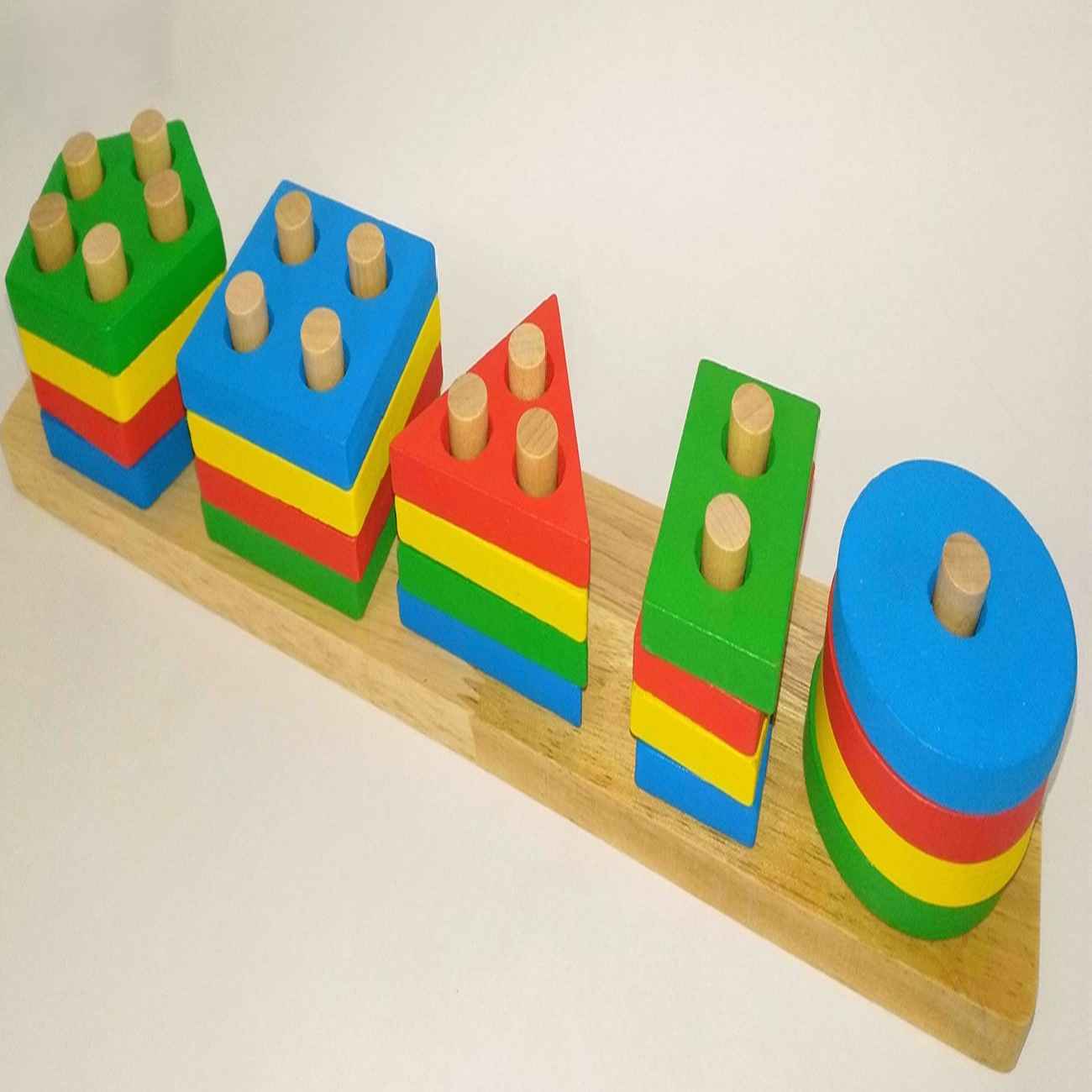 Educational Wooden Toy – Montessori Colorful Shapes Suitable for Kids
