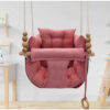 Elid Kids Sofa-Style Baby Swing – Wooden Frame & Velvet Cotton Hammock for Toddlers (1)