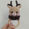Handmade Knitted Deer Baby Rattle – Cute & Eco-Friendly Infant Toy (3)