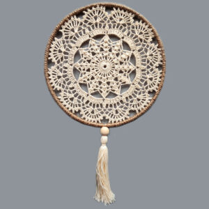 Handmade Knitted Wall Hanging – Cream Boho Dream Catcher