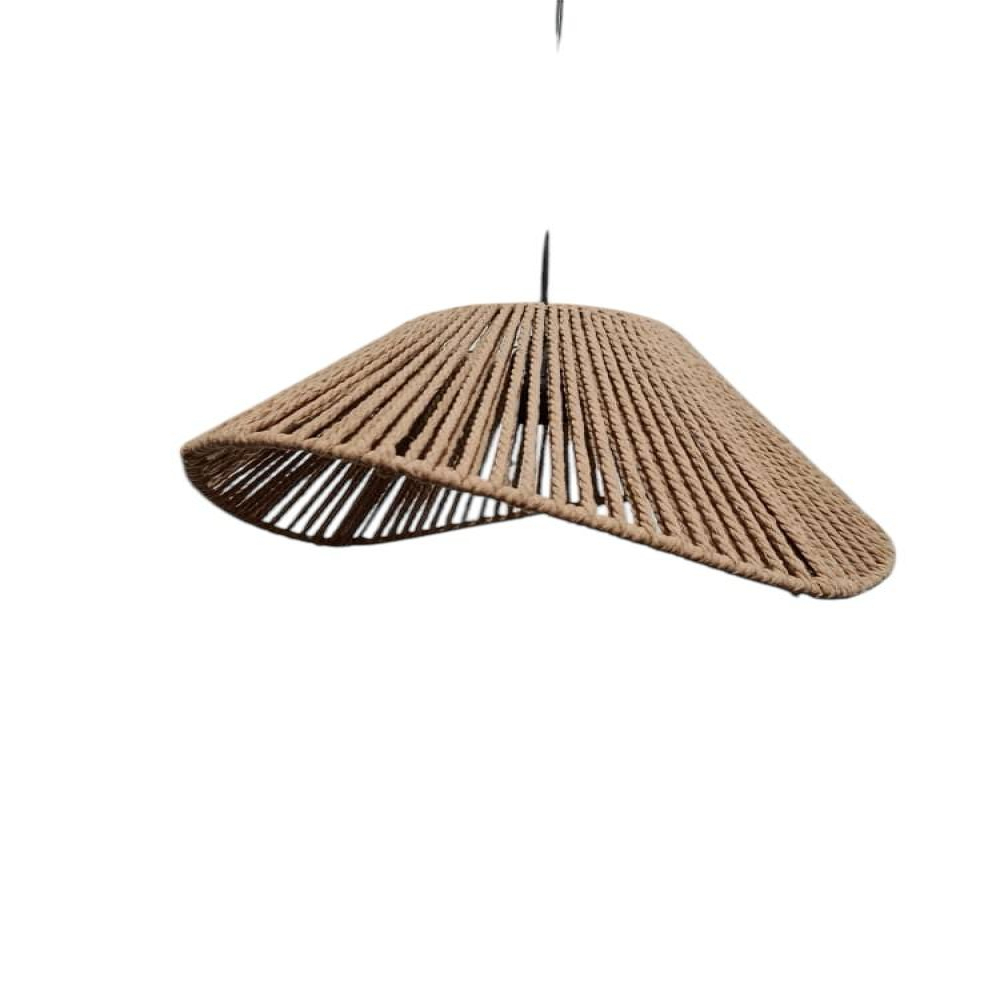 Handmade Macrame Pendant Light – Bohemian Spiral Ceiling Lamp