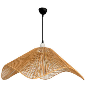 Handwoven Raffia Pendant Light – Modern Deformed Design