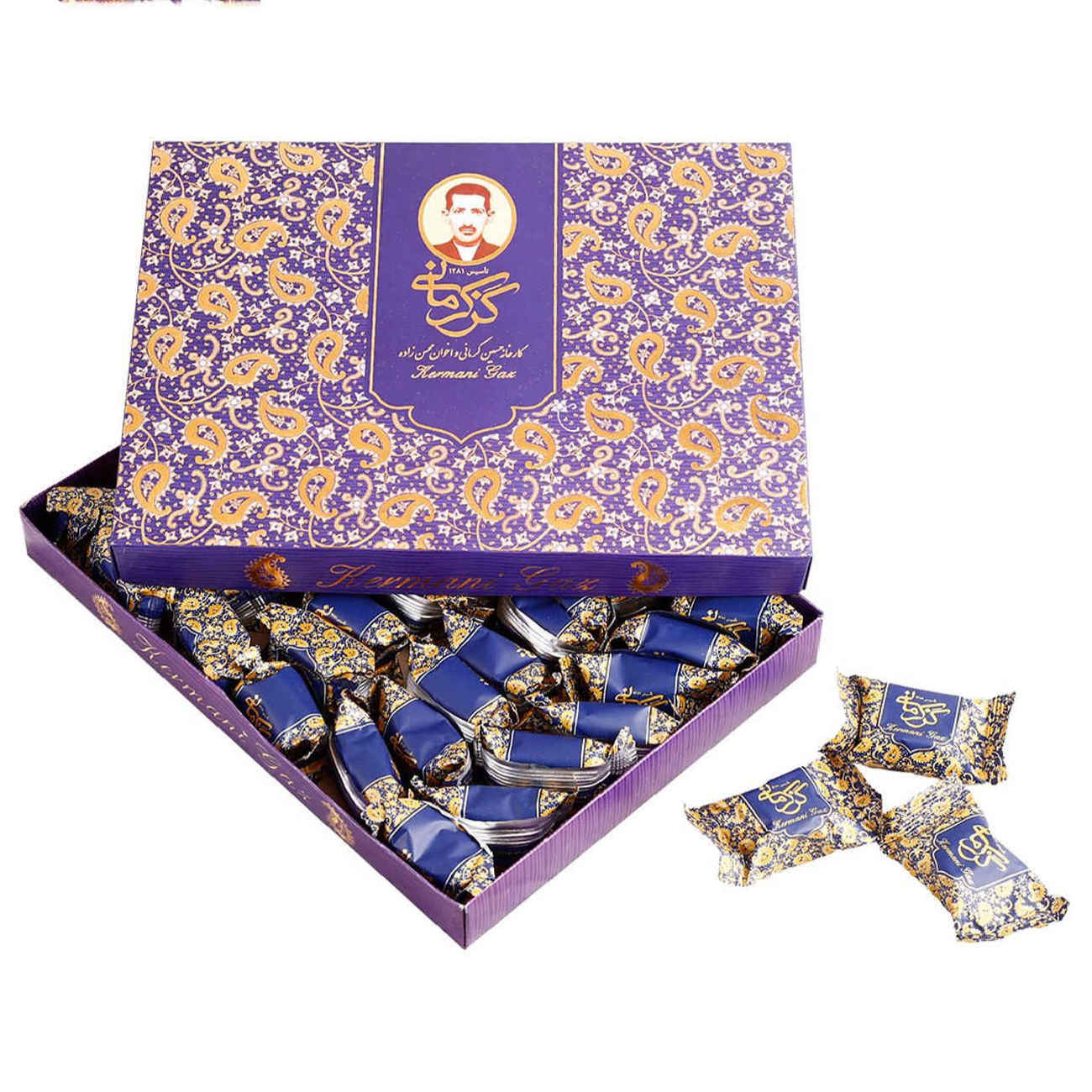 Kermani Gaz: 28% Pistachio and Almond Mixture – Traditional Iranian Rosewater Nougat – 450g