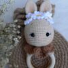 Knitted Baby Rattle with Wooden Handle & Cute Rabbit, Perfect for Little Hands (2)