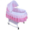 Maral Baby Cradle with Sturdy Pink Metal Frame – Cozy & Adjustable and Portable Infant Rocker (1)