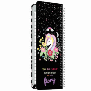 Mr. Rad Black To-Do List Notebook – Cute Unicorn Design