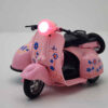 NabSell Vespa Sidecar Toy – Red Die-Cast Musical Scooter with Lights & Blue Floral Design (4)