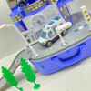 Police Suitcase Parking Playset 8-Piece– Includes 2 Die-Cast Police Cars & Rescue Helicopter (3)