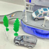 Police Suitcase Parking Playset 8-Piece– Includes 2 Die-Cast Police Cars & Rescue Helicopter (4)