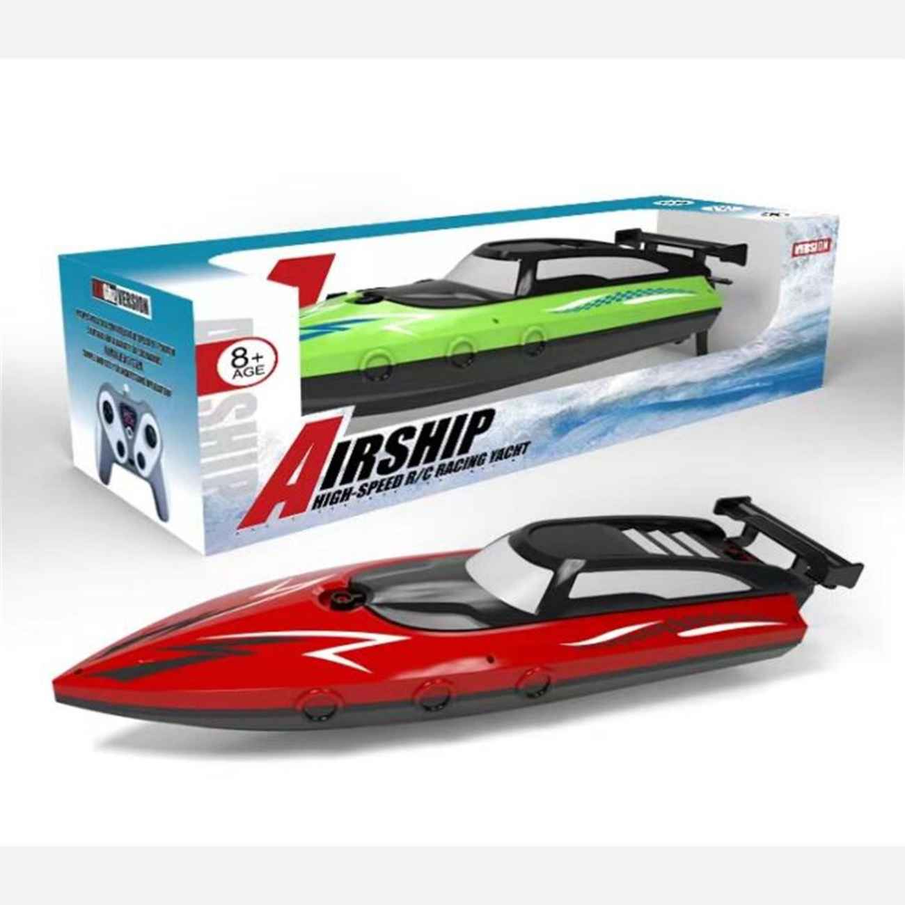 Red Remote-Controlled Toy Boat for Kids – Waterproof Design with Charger & Easy Steering