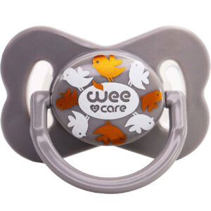 Wee Care Orthodontic Pacifier – Bird Design with Handle and Protective Cap (0–6 Months)