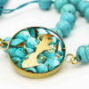 Aquarius (Bahman) Nishapour Turquoise Necklace with Gold Leaf Detail (3)