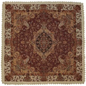 Authentic Persian Synthetic Termeh Cushion Cover – Traditional Paisley Pattern, Brown and Maroon Shades