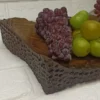 Elegant Hand-Carved Walnut Fruit Serving Board (1)