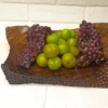 Elegant Hand-Carved Walnut Fruit Serving Board (2)
