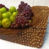 Elegant Hand-Carved Walnut Fruit Serving Board (3)