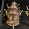 Hand-Hammered Persian Copper Stovetop Samovar & Kettle Set – 4-Liter Rustic Design (2)