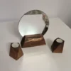 Handcrafted Pine Mirror Frame with Elegant Candlesticks – Rustic Style, 20 cm (2)