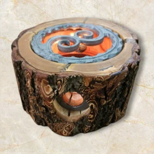 Handcrafted Rustic Wood & Cast Iron Teapot Warmer – Distressed, for Tea & Coffee