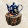 Handcrafted Rustic Walnut & Cast Iron Teapot Warmer – Distressed, for Tea & Coffee (5)