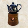 Handcrafted Walnut & Cast Iron Teapot Warmer – Perfect for Keeping Tea and Coffee Hot (4)
