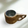 Handcrafted Walnut Kooksa Cup with Stainless Steel Insert – Perfect for Tea & Coffee (3)
