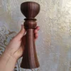 Handcrafted Walnut Mirror Frame & Candlesticks – 30 cm Height Rustic Set (3)