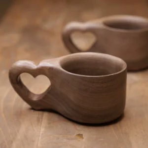 Handmade Kuksa Wooden Mug – Heart Handle 150cc Design