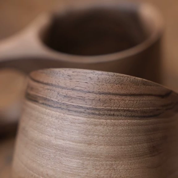 Handmade Kuksa Wooden Mug – Heart Handle 150cc Design