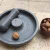 Handmade Natural Stone Nutcracker – Rustic Serpentine Stone Bowl with Bakelite Handle, Perfect for Walnuts, Almonds, Hazelnuts & Other Hard-Shelled Nuts (1)