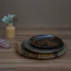 Handmade Wooden Plate – Natural Rustic Style for Serving Meals, Eco-Friendly & Food-Safe (4x) (2)