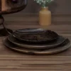 Handmade Wooden Plate – Natural Rustic Style for Serving Meals, Eco-Friendly & Food-Safe (4x) (4)
