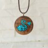 Handmade Wooden Swan Necklace with Nishapur Turquoise Inlay Persian Traditional Jewelry (3)
