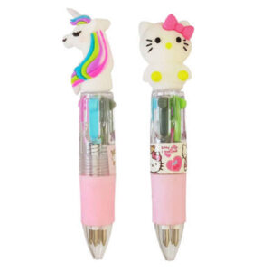 Hello Kitty & Unicorn 4-Color Pen Set (2 Pieces)