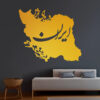 Iran Map Themed Decorative Plexiglass Wall Mirror (1pieces) (1)