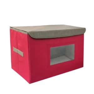 Large Size Soft Clothes Organizer – Fabric Storage Box with Lid and Cardboard Walls, Ideal for Wardrobes & Closets