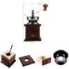 Manual Coffee Grinder – Beech Wood Body with Drawer, Metal Lever, Ceramic Blades (3)