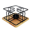 Metal Teapot Warmer with Wooden Base – Sleek Design for Perfect Tea Moments