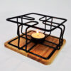 Metal Teapot Warmer with Wooden Base – Sleek Design for Perfect Tea Moments (2)