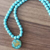 Nishapour Turquoise Necklace Featuring Zodiac Gold Leaf Design – Cancer (Tir) (2)
