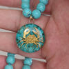 Nishapour Turquoise Necklace Featuring Zodiac Gold Leaf Design – Cancer (Tir) (4)