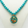 Nishapour Turquoise Necklace Featuring Zodiac Gold Leaf Design – Libra (Mehr) (1)