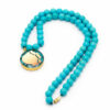 Nishapour Turquoise Necklace with Zodiac Gold Leaf Gemini ‘Khordad’ Design (Copy) (2)