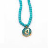 Nishapour Turquoise Necklace – Virgo (Shahrivar) Zodiac Gold Leaf Design (2)